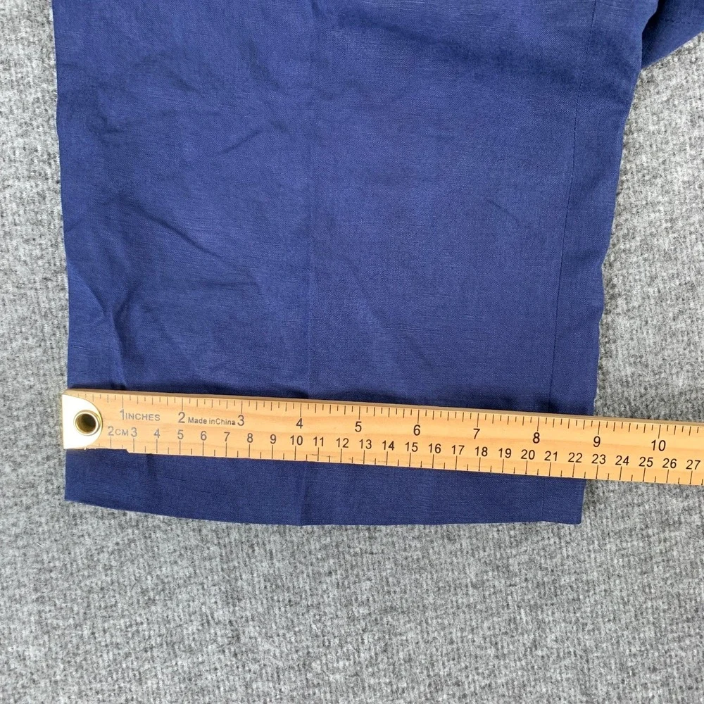 Vintage Polo Ralph Lauren Linen Pants Men 38x32 Blue Silk Trousers Old Money